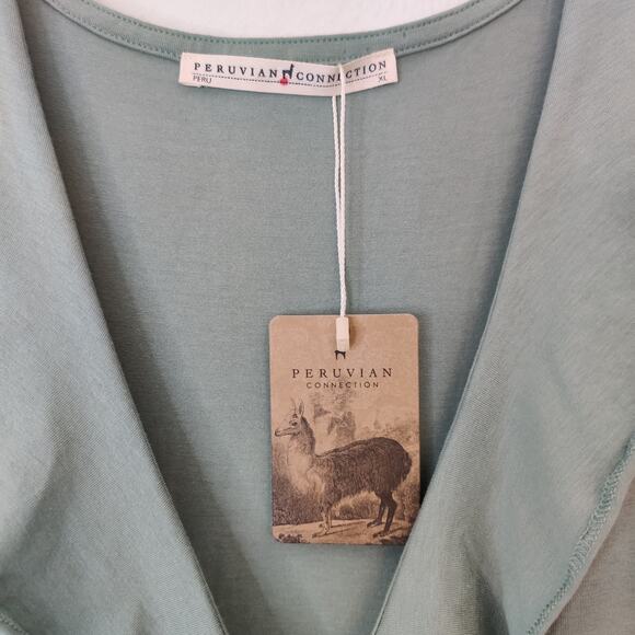 Peruvian Connection Julep Conservatory Dress Size XL Green Ruffle Soft Knit NWT - Picture 6 of 14